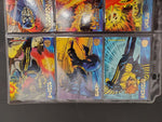 9 Marvel '94 Super Heroes/Villains Cards Feat. Deadpool, Colossus,Banshee, Cable