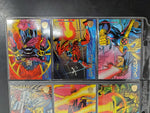 9 Marvel '94 Super Heroes/Villains Cards Feat. Deadpool, Colossus,Banshee, Cable