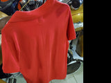 Hook & Tackle Men's Large Embroidered Knievel Cycles 1 Collared Shirt Red Polo