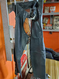 Men's Large Black Genuine Leather Knievel 1 Cycles Motorcycle Riding Chaps-New!