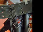 Men's Large Black Genuine Leather Knievel 1 Cycles Motorcycle Riding Chaps-New!