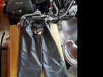 Men's XL Black Genuine Leather Knievel 1 Cycles Motorcycle Riding Chaps-BrandNew