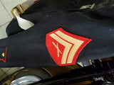 Vintage USMC Dress Blues Jacket-Pistol Marksman Qualification Badge-Size 38S