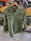 Vtg Vietnam Era U.S. Army Airborne Long Sleeve Shirt Civil Engineer Embroidery
