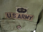 Vtg Vietnam Era U.S. Army Airborne Long Sleeve Shirt Civil Engineer Embroidery