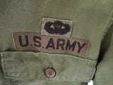 Vtg Vietnam Era U.S. Army Airborne Long Sleeve Shirt Civil Engineer Embroidery