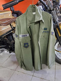 Vtg U.S. Air Force Dk. Green Long Sleeve Shirt Space Command 15 1/2 X 35 Roach