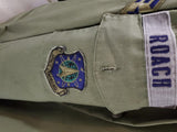 Vtg U.S. Air Force Dk. Green Long Sleeve Shirt Space Command 15 1/2 X 35 Roach