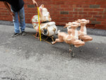 Vtg Santa Sleigh Reindeer Blow Mold Holiday Christmas Yard Ornament Decoration!
