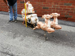 Vtg Santa Sleigh Reindeer Blow Mold Holiday Christmas Yard Ornament Decoration!