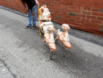 Vtg Santa Sleigh Reindeer Blow Mold Holiday Christmas Yard Ornament Decoration!