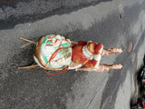 Vtg Santa Sleigh Reindeer Blow Mold Holiday Christmas Yard Ornament Decoration!