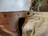 Vintage WW2 Army Wool Field Trousers w/ Cap Circa 1940s Button Down Inseam 34X31