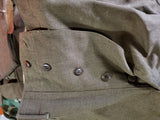 Vintage WW2 Army Wool Field Trousers w/ Cap Circa 1940s Button Down Inseam 34X31