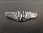 Rare WWII Sterling Silver U.S. Military 3" Aerial Gunner Bomber Wings Lapel Pin