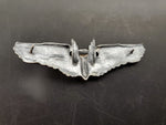 Rare WWII Sterling Silver U.S. Military 3" Aerial Gunner Bomber Wings Lapel Pin