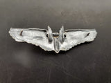 Rare WWII Sterling Silver U.S. Military 3" Aerial Gunner Bomber Wings Lapel Pin