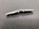 Rare WWII Sterling Silver U.S. Military 3" Aerial Gunner Bomber Wings Lapel Pin