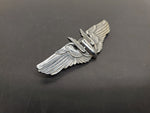 Rare WWII Sterling Silver U.S. Military 3" Aerial Gunner Bomber Wings Lapel Pin