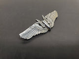 Rare WWII Sterling Silver U.S. Military 3" Aerial Gunner Bomber Wings Lapel Pin