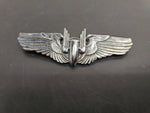 Rare WWII Sterling Silver U.S. Military 3" Aerial Gunner Bomber Wings Lapel Pin