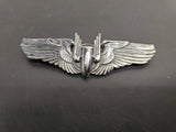 Rare WWII Sterling Silver U.S. Military 3" Aerial Gunner Bomber Wings Lapel Pin