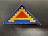 Vtg WWII U.S. 7th Army "7 Steps to Hell" Color Shoulder Cut Edge Patch Badge