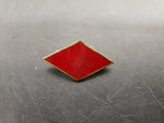 Vintage U.S. Army 5th Infantry Division Lapel Pin Badge Red/Gold Diamond Jacket