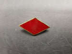 Vintage U.S. Army 5th Infantry Division Lapel Pin Badge Red/Gold Diamond Jacket