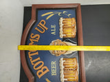 Bottoms Up Beer Ale Wooden Decorative Mancave Bar Sign-23.5X16" Fun Wall Decor