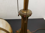 Vtg Victorian Caramel Stain Slag Glass 6 Panel Column Lamp Ornate Nouveau 21"