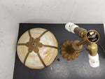 Vtg Victorian Caramel Stain Slag Glass 6 Panel Column Lamp Ornate Nouveau 21"