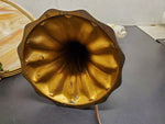 Vtg Victorian Caramel Stain Slag Glass 6 Panel Column Lamp Ornate Nouveau 21"
