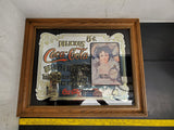 Vintage Coca-Cola Mirror Sign Delicious 5 cent Relieves Fatigue Condition Mint!!