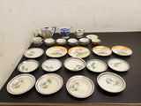 Vintage 24 Piece Made in Japan Miniature Ceramic Floral Tea Cup Set W/ Saucers