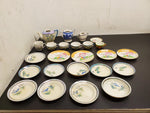 Vintage 24 Piece Made in Japan Miniature Ceramic Floral Tea Cup Set W/ Saucers