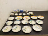 Vintage 24 Piece Made in Japan Miniature Ceramic Floral Tea Cup Set W/ Saucers