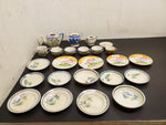 Vintage 24 Piece Made in Japan Miniature Ceramic Floral Tea Cup Set W/ Saucers