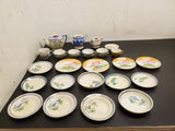 Vintage 24 Piece Made in Japan Miniature Ceramic Floral Tea Cup Set W/ Saucers