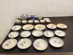 Vintage 24 Piece Made in Japan Miniature Ceramic Floral Tea Cup Set W/ Saucers