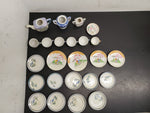 Vintage 24 Piece Made in Japan Miniature Ceramic Floral Tea Cup Set W/ Saucers