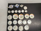 Vintage 24 Piece Made in Japan Miniature Ceramic Floral Tea Cup Set W/ Saucers