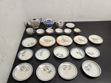 Vintage 24 Piece Made in Japan Miniature Ceramic Floral Tea Cup Set W/ Saucers