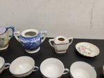 Vintage 24 Piece Made in Japan Miniature Ceramic Floral Tea Cup Set W/ Saucers
