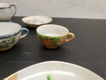 Vintage 24 Piece Made in Japan Miniature Ceramic Floral Tea Cup Set W/ Saucers