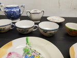 Vintage 24 Piece Made in Japan Miniature Ceramic Floral Tea Cup Set W/ Saucers
