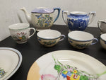 Vintage 24 Piece Made in Japan Miniature Ceramic Floral Tea Cup Set W/ Saucers