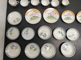 Vintage 24 Piece Made in Japan Miniature Ceramic Floral Tea Cup Set W/ Saucers