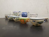 Vintage 24 Piece Made in Japan Miniature Ceramic Floral Tea Cup Set W/ Saucers