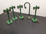 Vtg Lot 5 O Gauge Lamp Posts Train Set Locomotive Station Light Street Light